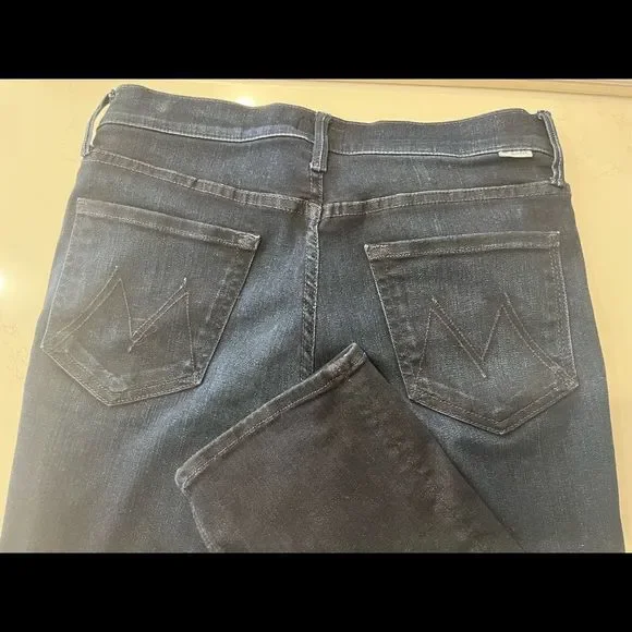 MOTHER Women's Straight Leg Jeans - Dark Blue - Picture 14 of 14